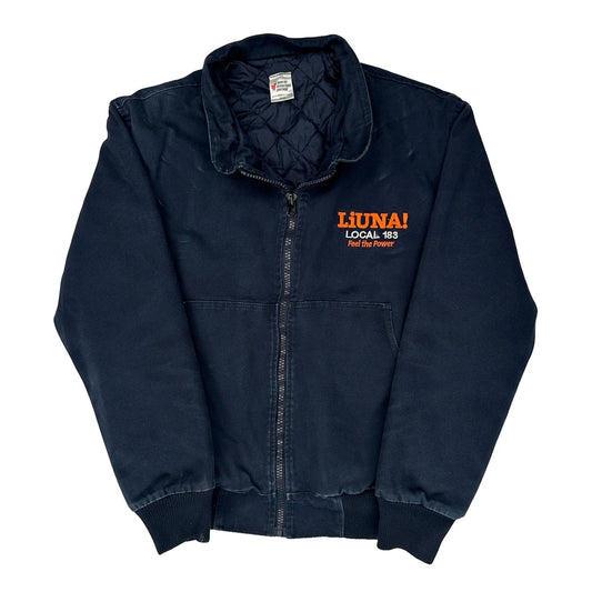 Vintage Local 183 Union Pro Manufacturing Sportswear Jacket - Medium Navy Polyester