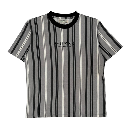 Guess Striped T-Shirt - Medium Grey Cotton
