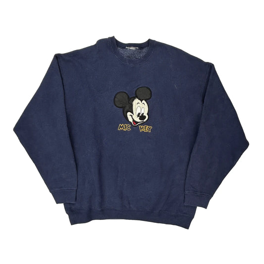Mickey Mouse Disney Sweatshirt - XL Navy Cotton
