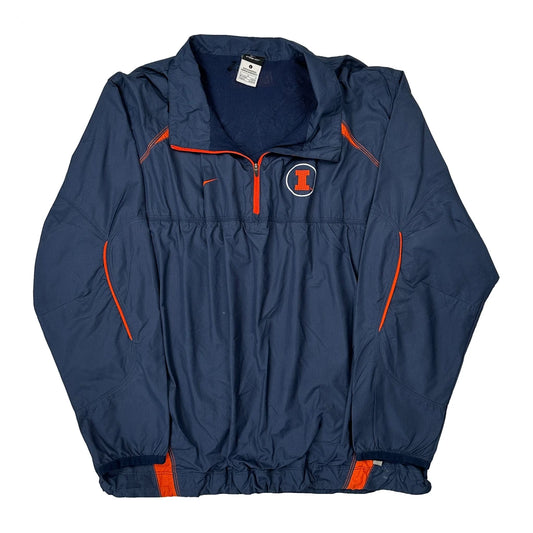 Vintage Illinois Nike Windbreaker - Large Blue Polyester