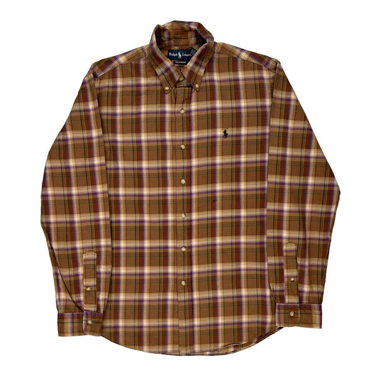Ralph Lauren Checked Shirt - Large Brown Cotton