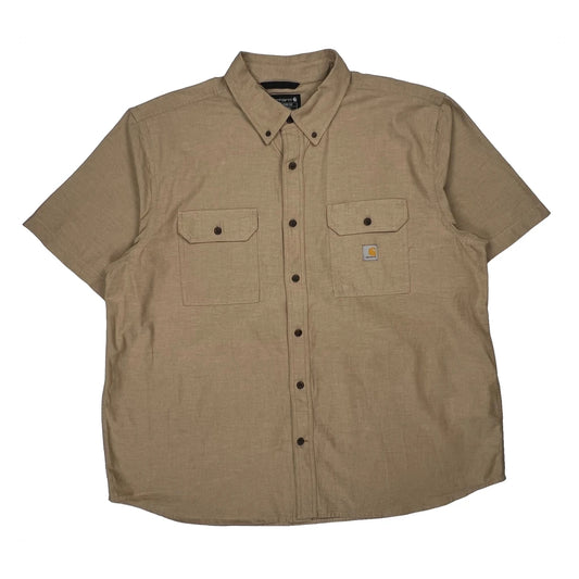 Carhartt Short Sleeve Shirt - 2XL Beige Cotton