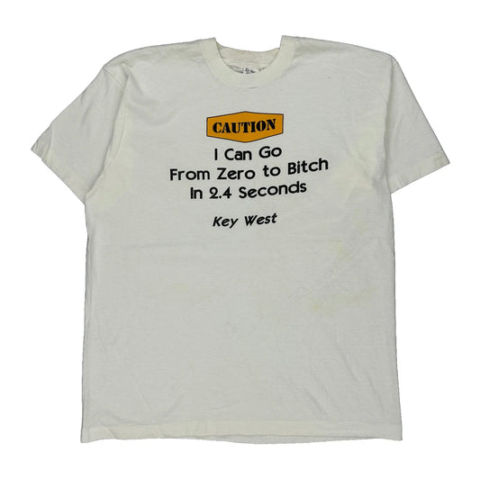 Key West Fruit Of The Loom Single Stitch T-Shirt - XL White Cotton