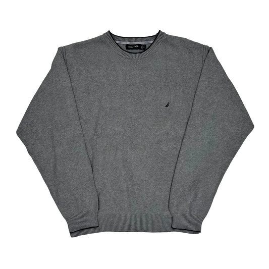 Vintage Nautica Jumper - XL Grey Cotton