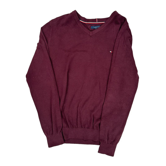 Tommy Hilfiger Jumper - Large Burgundy Cotton