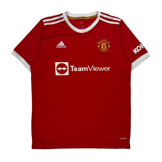 Vintage Manchester United Adidas Football Shirt - Large Red Polyester
