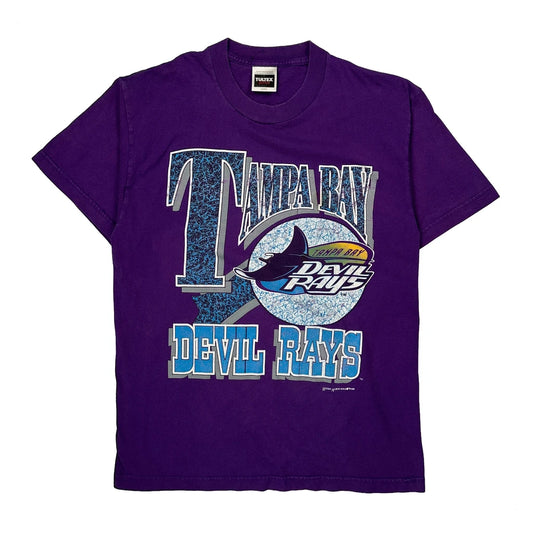 Tampa Bay Devil Rays Tultex Mlb T-Shirt - Large Purple Cotton
