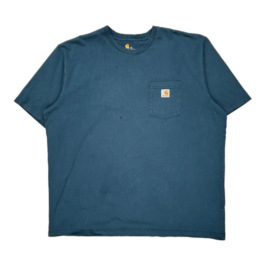 Carhartt T-Shirt - 2XL Blue Cotton
