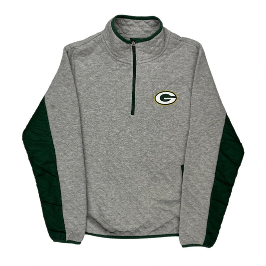 Green Bay Packers Nfl Nfl 1/4 Zip - Medium Grey Polyester