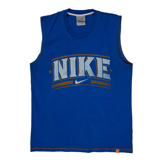 Nike Spellout Vest - Small Blue Cotton