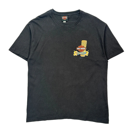 Hawaii Harley Davidson Graphic T-Shirt - Large Black Cotton