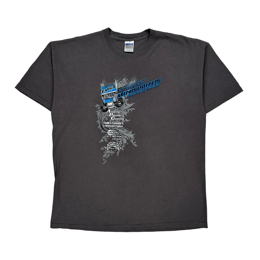 Racing Gildan Graphic T-Shirt - XL Grey Cotton
