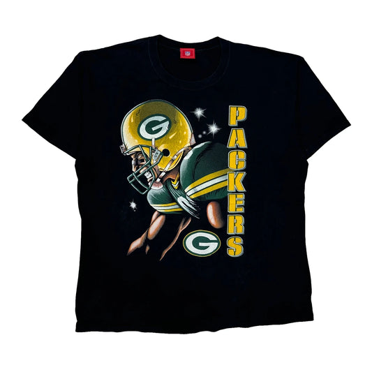 Vintage Packers Nfl T-Shirt - XL Black Cotton