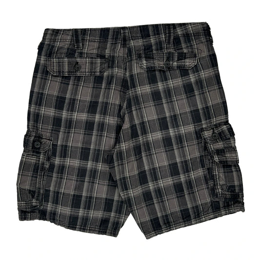 Lee Checked Cargo Shorts - 36W 11L Grey Cotton