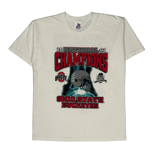 Ohio State Buckeyes Tri Lake Single Stitch T-Shirt - Large White Cotton