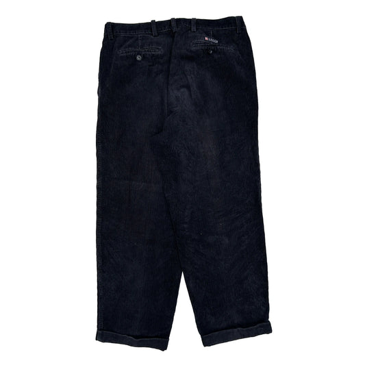 Chaps Ralph Lauren Cord Trousers - 36″ Waist Black Cotton