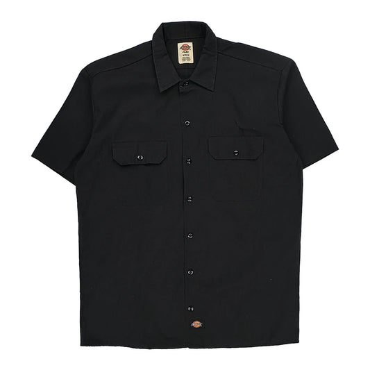 Dickies Short Sleeve Shirt - Medium Black Cotton Blend