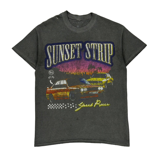 Sunset Strip Pac Sun Graphic T-Shirt - Small Grey Cotton