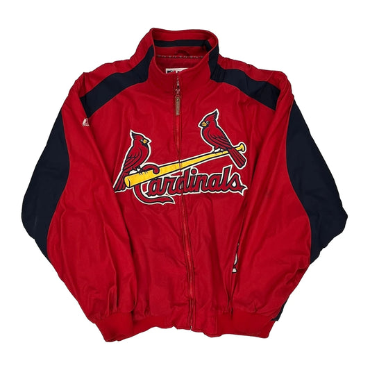 Cardinals Majestic Mlb Windbreaker - 2XL Red Polyester