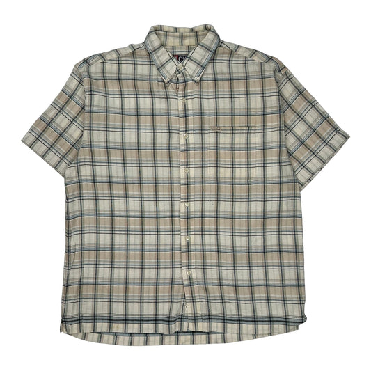 Chaps Ralph Lauren Checked Short Sleeve Shirt - XL Green Cotton
