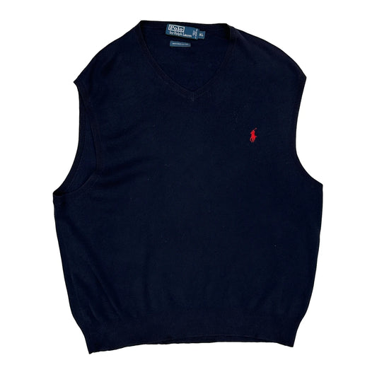 Polo By Ralph Lauren Sweater Vest - XL Navy Cotton