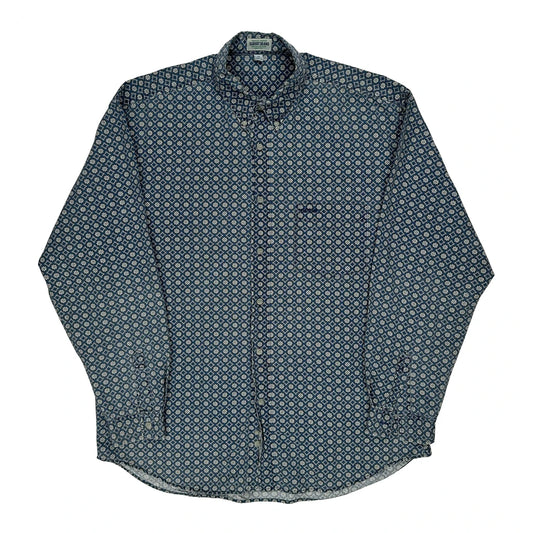Guess Patterned Shirt - XL Blue Cotton