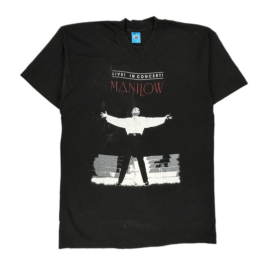 1993 Barry Manilow Tour Fruit Of The Loom Single Stitch T-Shirt - Large Black Cotton