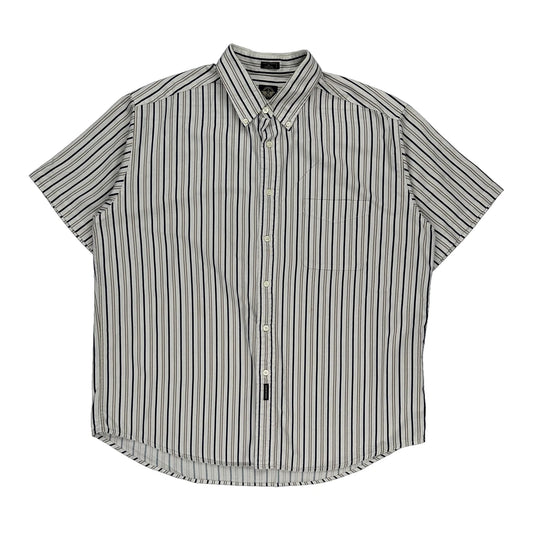 Dockers Striped Short Sleeve Shirt - XL White Cotton