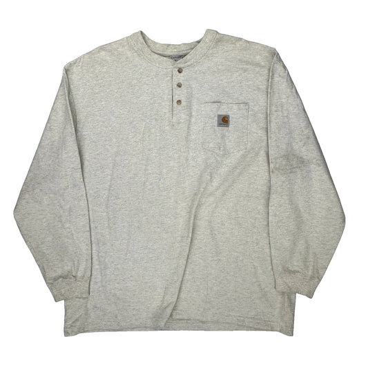 Carhartt Long Sleeve T-Shirt - XL Grey Cotton