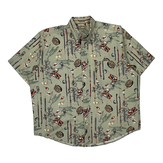 Natural Issue Graphic Hawaiian Shirt - XL Green Cotton