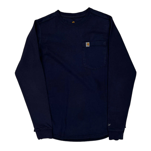 Vintage Carhartt Long Sleeve T-Shirt - XS Navy Cotton