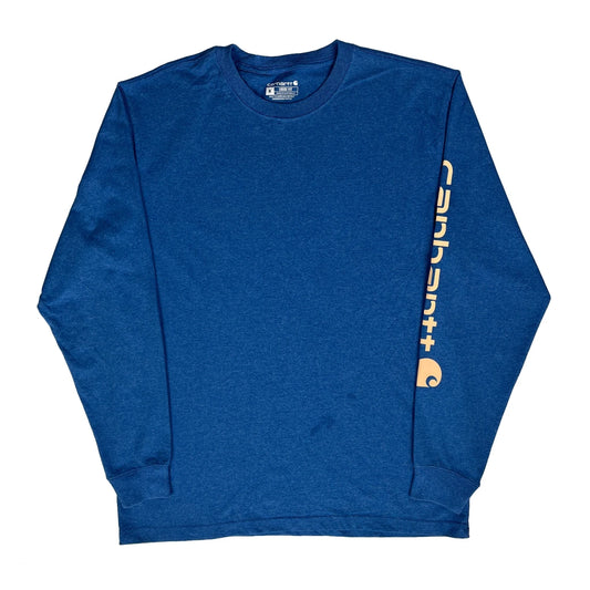 Carhartt Long Sleeve T-Shirt - Medium Blue Cotton