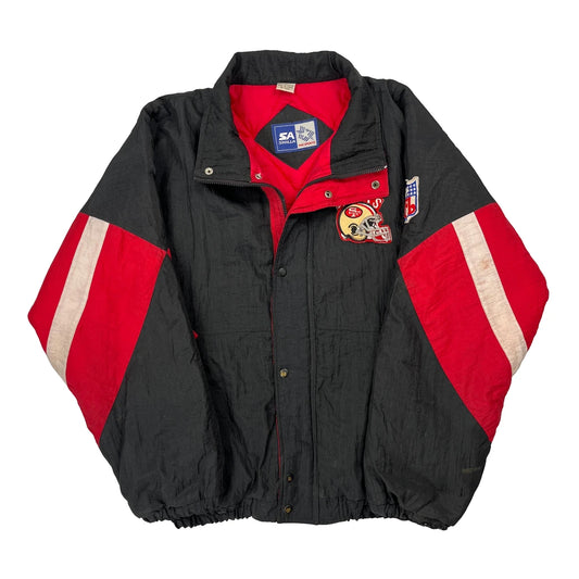 San Francisco 49Ers Starter Football Windbreaker - XL Black Nylon