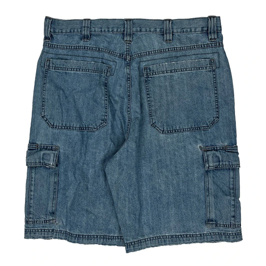 Vintage Wrangler Cargo Denim Shorts - 34W 10L Blue Cotton