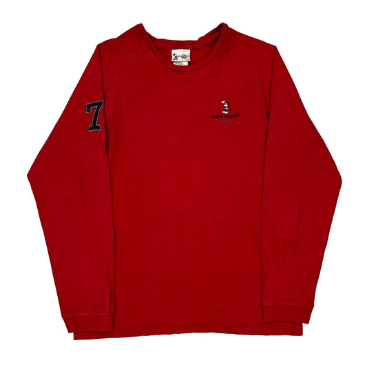 Disney Long Sleeve T-Shirt - Large Red Cotton