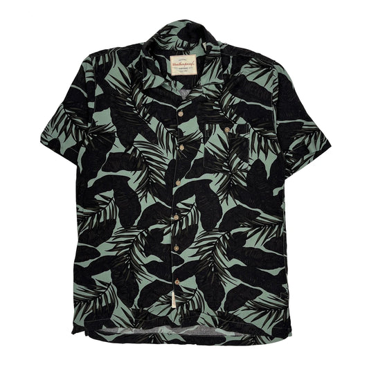 Weatherproof Floral Hawaiian Shirt - Medium Black Cotton