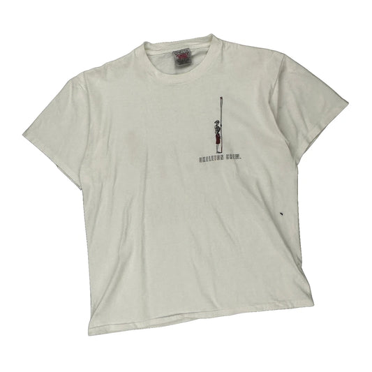 Skeleton Crew Oneita Single Stitch T-Shirt - Large White Cotton
