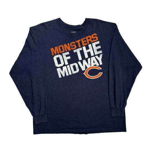 Chicago Bears Reebok Long Sleeve T-Shirt - XL Navy Cotton