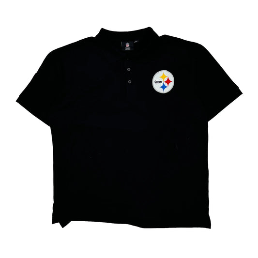 Steelers Nfl Polo Shirt - XL Black Cotton