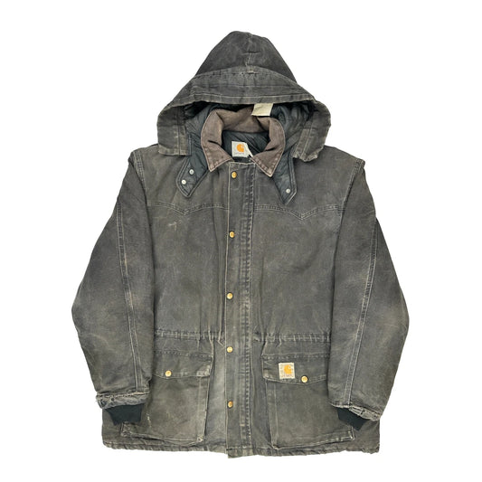 Vintage Carhartt Hooded Jacket - Large Grey Cotton