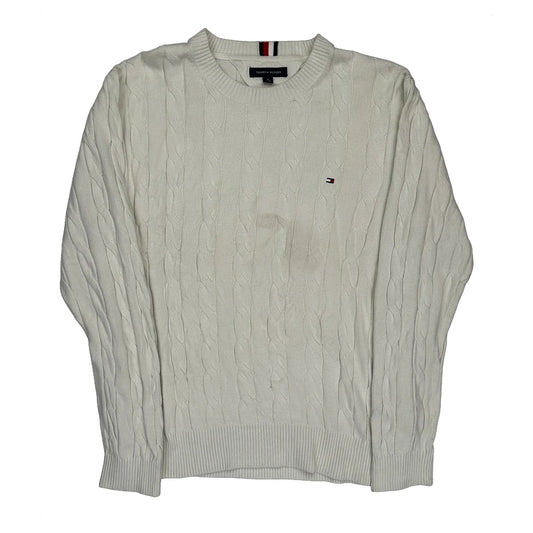 Tommy Hilfiger Cable Knit Jumper - XL Cream Cotton