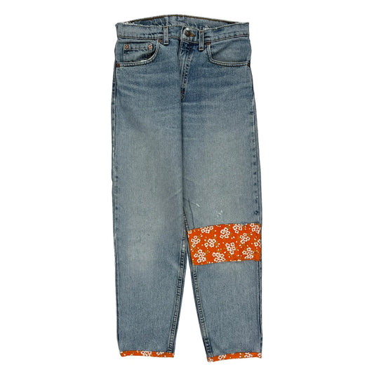 550 Levis Floral Jeans - 30W UK 12 Light Wash Cotton