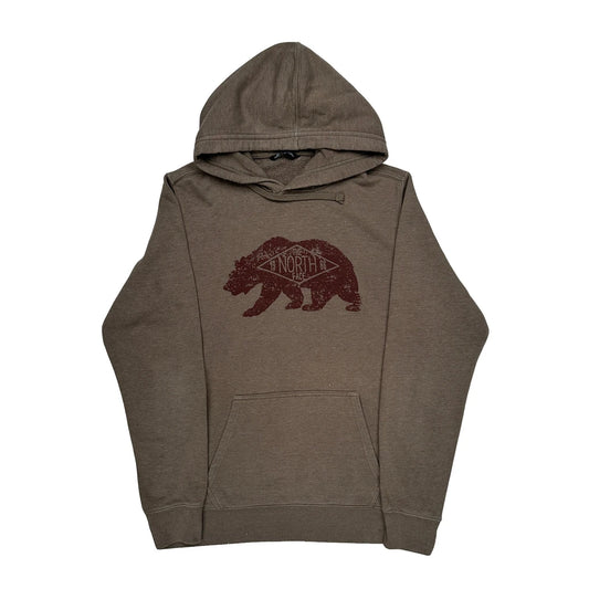 Vintage The North Face Graphic Hoodie - Large Brown Cotton
