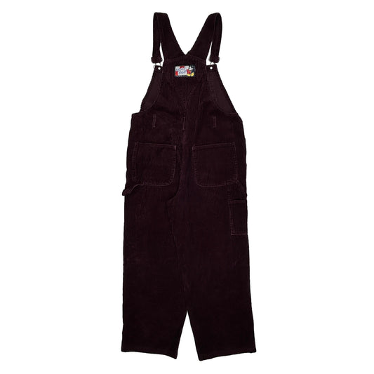 Disney Characters Mickey Unlimited Cartoon Dungarees - Medium Burgundy Cotton
