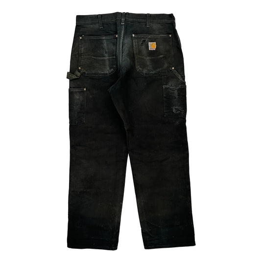 Carhartt Double Knee Carpenter Trousers - 34W 29L Black Cotton