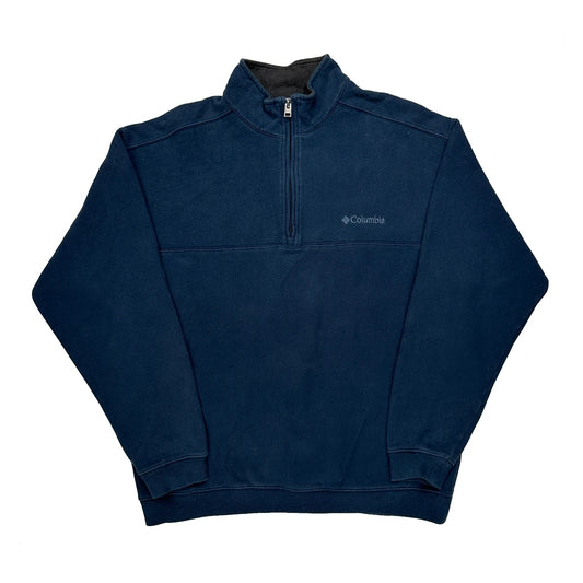 Vintage Columbia 1/4 Zip - Large Blue Polyester