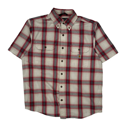Carhartt Checked Short Sleeve Shirt - Medium Grey Cotton