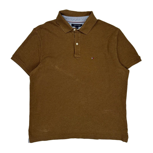 Tommy Hilfiger Polo Shirt - Large Brown Cotton