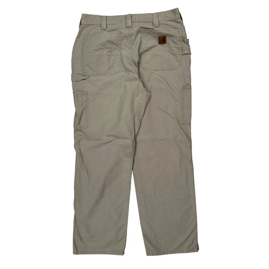 Vintage Carhartt B151 Tan Carpenter Trousers - 32W 31L Beige Cotton