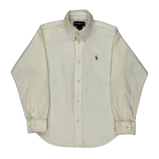 Age 7 Ralph Lauren Shirt - Medium Cream Cotton